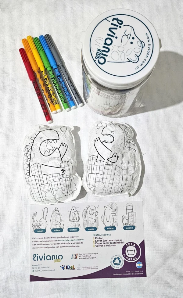 Muñequito emociones para pintar y lavar