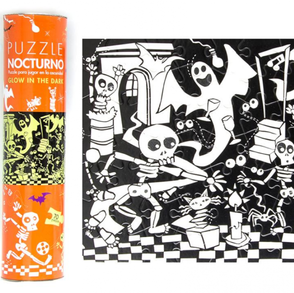 Puzzle Fluorescente Fiesta de Esqueletos