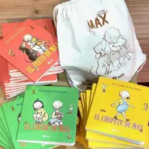 serie de max (3 libros + 1 mochila)